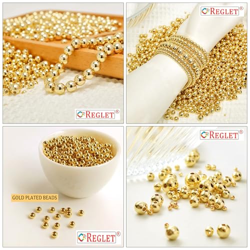 Image of 1800 Pcs Off White + Pcs 1800 Silver + 1800 Pcs Golden Pearl Beads for Jewellery Making Kit - Beads for Bracelet Making Kit - Pearls for Craft - Plastic - Sizes 4, 5, 6, 8, 10, 12mm - 540g