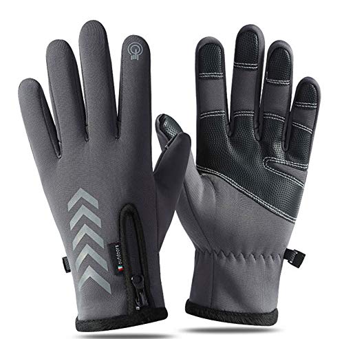 Gants De Sports De Plein Air pour Hommes, Automne Et Hiver,Gris, Imperméables Et Chauds, Cyclisme, Randonnée Et Ski (K112,XL) Cover
