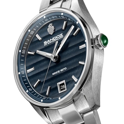 Image of SANDOZ Bachelin Premium Swiss Made Quartz Blue Dial Watch for Women - SZWLH0001114