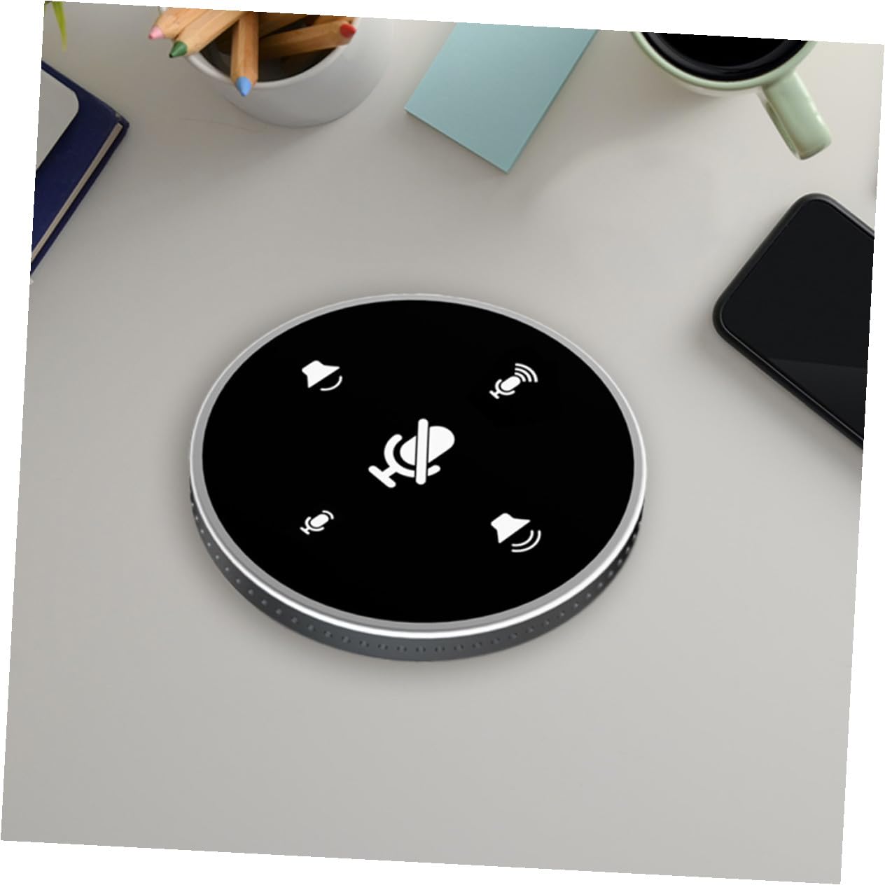 SUPVOX Microphone de Conférence Omnidirectionnel USB Microphone de Bureau Portable pour Pc et Ordinateur Portable Enregistrement Audio et Streaming Direct