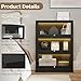 BONITURE Display Cabinet with Acrylic Glass Doors,3-Tiers Curio Cabinet with LED Lighting for Collectibles, Collectibles Toy Organizers Rack & Display Shelf Display Case Storage Cabinet, Black