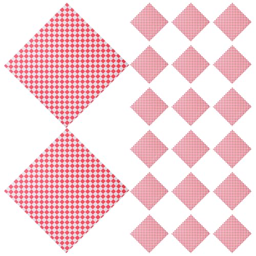 LABRIMP 500 Hojas Papel Antigrasa para Cocina Cuadros Rojos para Envolver Hamburguesas Sándwiches Pizzas Picnic Horno Seguro y Resistente al Aceite