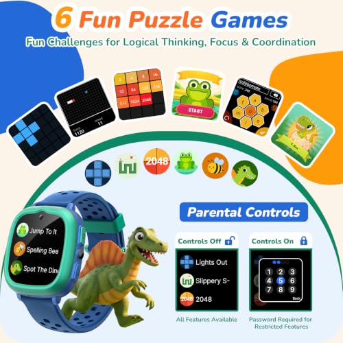 Image of Gydom Kids Smart Watch, Birthday Gift Toy for Girls and Boys Ages 4-12,Blue