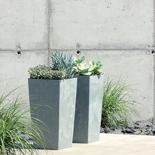 Miniatura 7 de Maceta Alta 26,6 L Prosperplast Urbi Square Effect De Plástico Con Depósito En Color Gris Claro, 50 Alto X 26,5 Ancho X 26,5 Profundo Cms