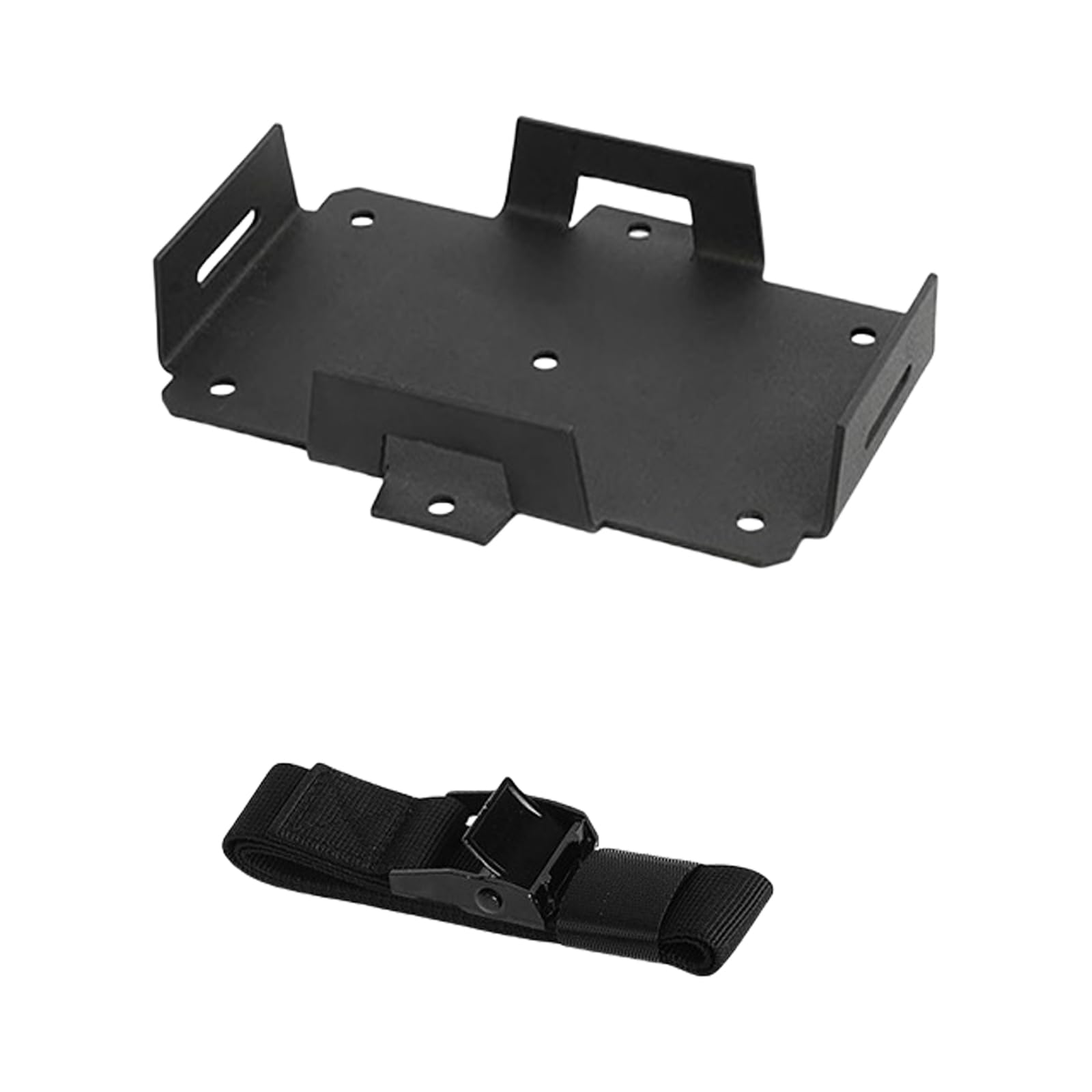 HUANGTNG Metal Battery Tray for 12V 6ah-15ah 6V 7ah-12ah Batteries with Adjustable Strap for Marine and More Vehicles
