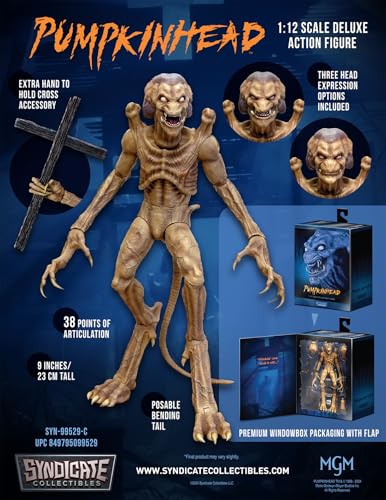 Toynk Pumpkinhead 1:12 Scale Movable Action Figure | in Scale with 38 Points of Articulation