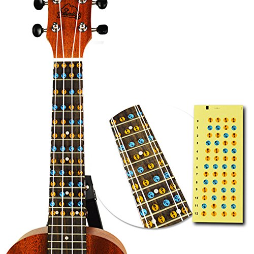 Ukulele Fretboard Note Decals Fingerboard Frets Map Sticker for Beginner Learner Practice (Ukulele-Multicolor)