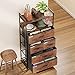 Lulive Dresser for Bedroom with 5 Drawers, Dressers & Chests of Drawers for Entryway, Storage Organizer Unit with Cationic Fabric, Sturdy Metal Frame, Wood Tabletop, Easy Pull Handle (Rustic Brown)
