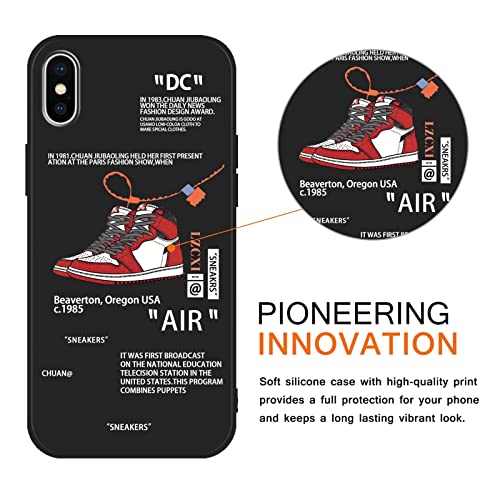 2 Pack Phone Case For Iphone X/Iphone Xs Case 5.8",Street Fashion Sports Shoes Brand Cool Designer Cases, Creative Label Printed For Women Men Boys Girls Kids,Soft Tpu Funda Para Iphonex, Pattern 1 #TOP2
