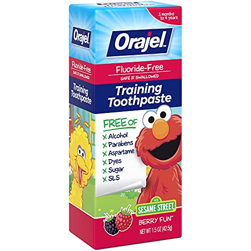 Orajel Kids Toothpaste, Fluoride-Free, Elmo | Training Toothpaste | Pediatrician Recommended | 1.5oz Tube | Pack of 2