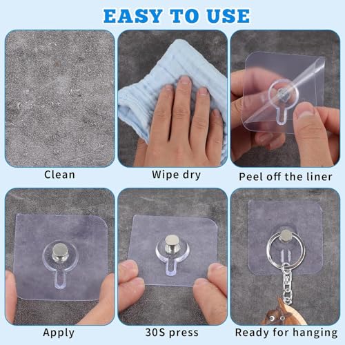 Image of 10 Pack Self Adhesive Photo Frame Hooks for Wall Without Drilling Heavy Duty Nail Free Picture Frame Hook for Photo Frames Wall Clocks and Home Decor Secure No Drill Hanging Solution