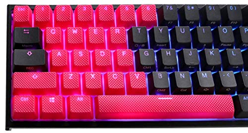 Ducky Keycaps 31 Set of Rubber Double Shot Backlit for Ducky Keyboards or MX Compatible - 31 Keycap Set - Red