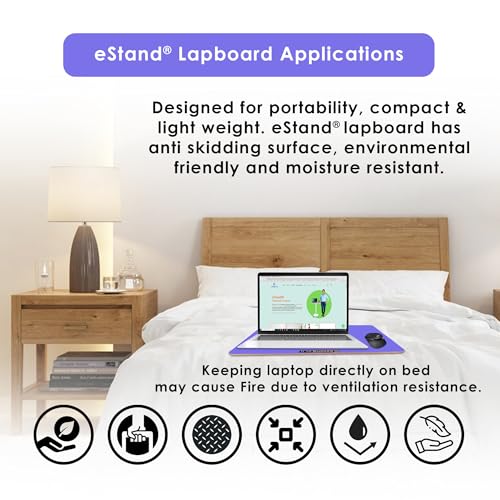 Image of Lap Board for Study | Home | Dining | Office | Laptop | Computer Desk | Reading & Writing | Multi-Purpose | Made in India | (Purple, LB-12X23-PURPLE)
