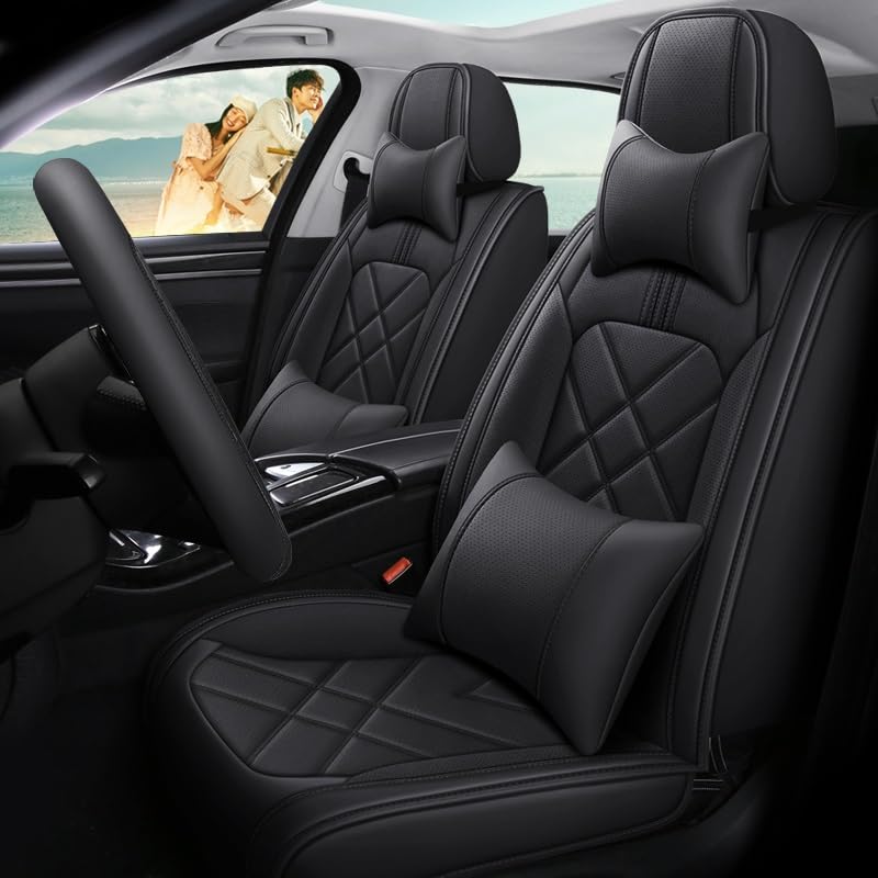 Housse de siège auto en cuir PU Luxe noir pour VW Passat et Jetta