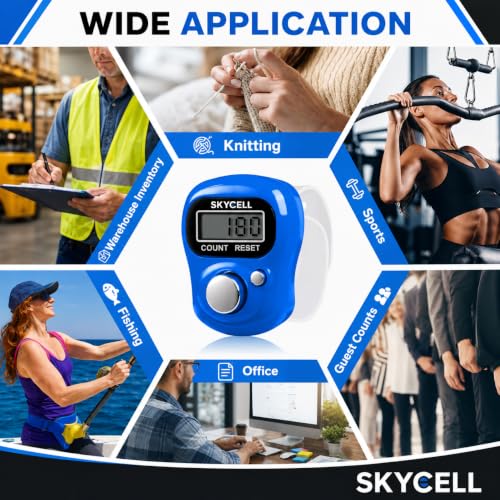 Image of SKYCELL Digital Counter for Chanting Mantra 5 Pack | Finger Tally Counter with Adjustable Ring | Electronic Jap Mala Counter for Meditation, Prayer, Yoga & Spiritual Practice