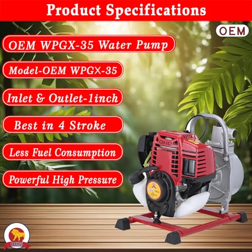 Image of OEM Professional 35CC 4 Stroke Advanced Technology Gasoline Petrol Engine Water PUMP 1? | 1Inch | Low Fuel Consumption | Long Running Time