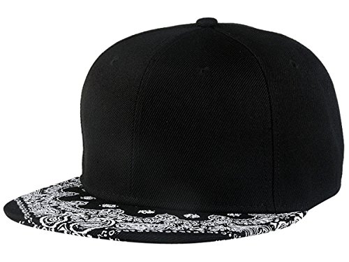 Aivtalk - Negro Sombrero de Hip Hop Gorra de Béisbol Snapback Ajustable Moda Hat Ajustable para Hombre Mujer Cover