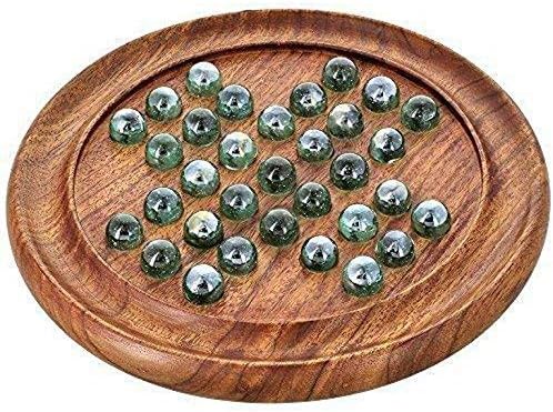 S S Collection Royal Royal Handicrafts Games Solitaire Board in Wood with Glass Marbles