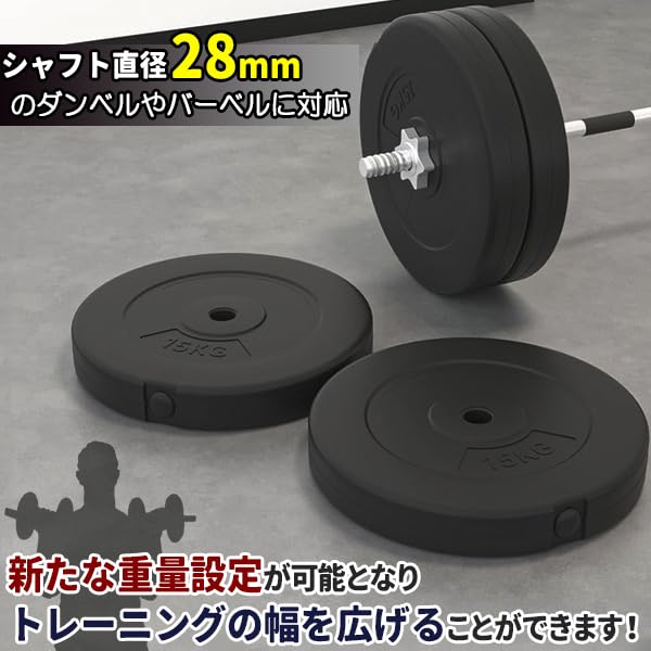 Amazon.co.jp: ダンベル バーベル 用 プレート 15kg 2個 セット 追加