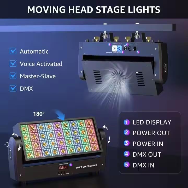 Barre Lumineuse DJ à Tête Mobile pour Éclairage de Scène de Discothèque - 5
