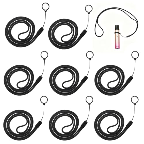 COYUN 10 pcs Longe pour cigarette électronique en silicone, corde suspendue pour cigarette, porte cigarette électronique avec cordon portable, pour accrocher des cigarettes électroniques(Noir)