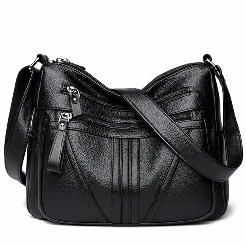 Gluckstar Sac À Main Femme Porté Épaule Crossbody, Sac PU Étanche Moyen Avec Fermeture Éclair Et Compartiments Multiples, Polyvalent Pour Quotidien...