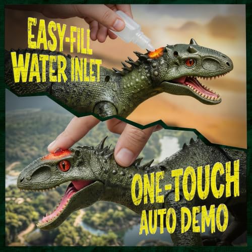 Image of Veeniix Remote Control Dinosaur Toys for Kids 6-8, Big Green RC Dinosaur with Roar, Light & Spray, Durable Interactive Birthday Gifts for Boys 6-8, 8-12 Year Olds