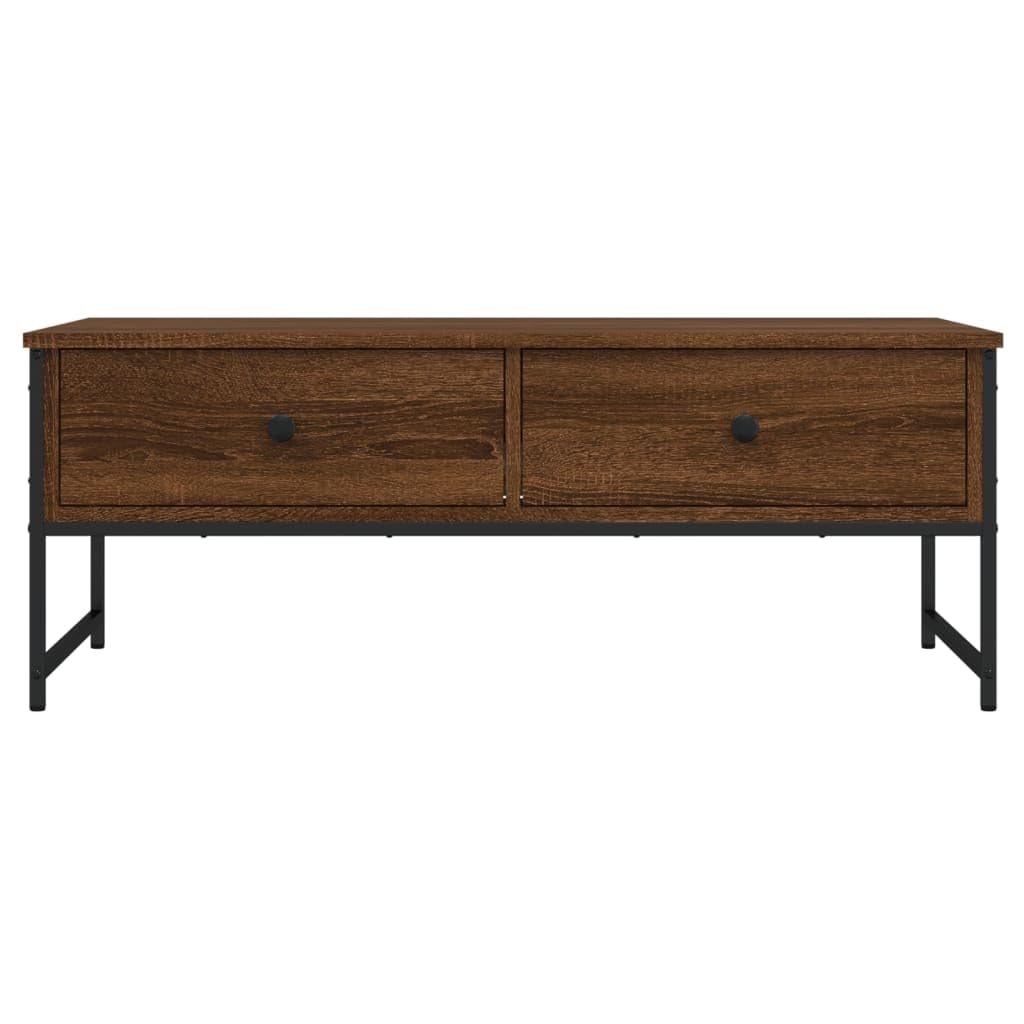 Homgoday Tavolino da caffè in rovere marrone, 101 x 49 x 39,5 cm, in legno ingegnerizzato, tavolino da tè per soggiorno, sala d'accoglienza degli ospiti, camera da letto e mobili da ufficio
