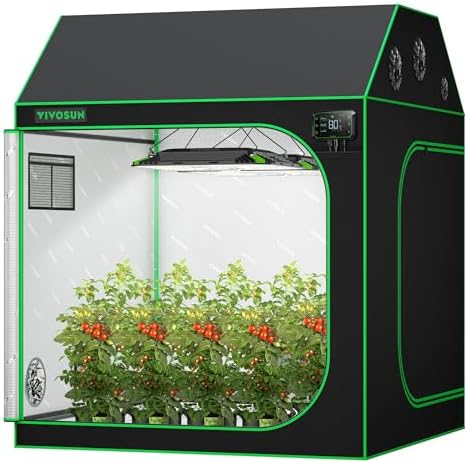 VIVOSUN R556 5x5 Grow Tent, 60"x60"x72" Roof Cube Tent with Obser...