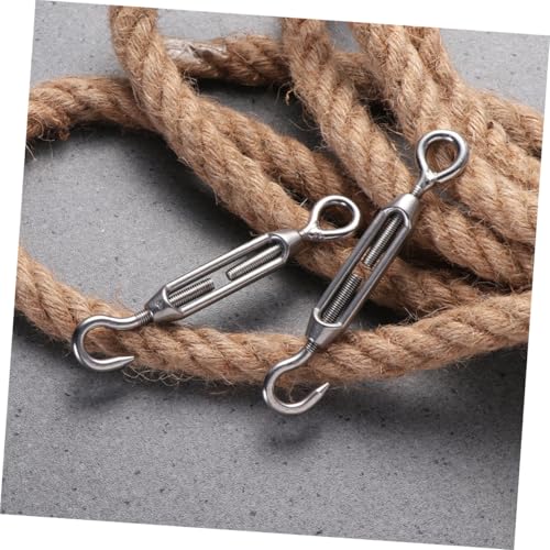 SHERCHPRY 5 piezas Tensores para cables ajustables M5 de acero inoxidable 304 con gancho y ojal para tensión de cable de cuerda de uso pesado, adecuado para instalación de cercas, tiendas y sombras solares miniatura 4