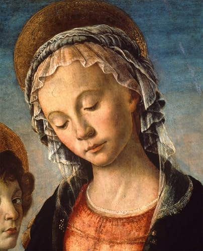Posters et art pour décoration chambre tableau Botticelli Maria enfant deux anges 60x90