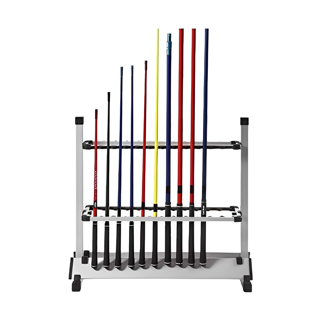 RANZIX Rutenständer Angelruten Rutenhalter Halterung für 24 Ruten Aluminium Rutenstäender Angelruten Stehen Angelruten Rutenständer Tragbar Rutenhalter Angelruten Rutenauflagen