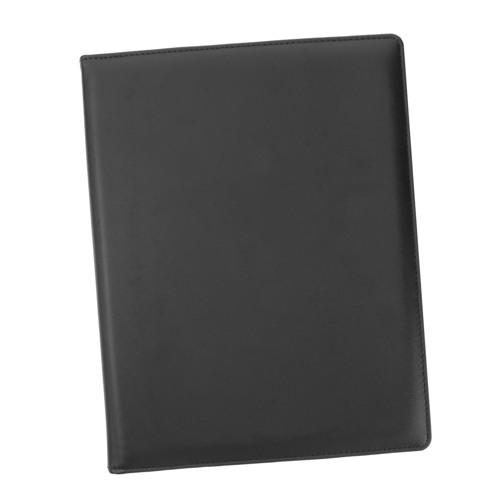 Cartella Documenti in PU Multifunzionale con Clip in Acciaio Inossidabile Cartella Documenti Elegante con Portapenne e Blocco Note Organizer per Ufficio e Riunioni Nero
