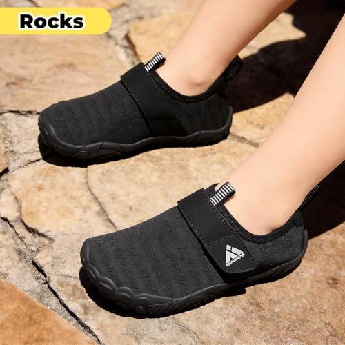 Image of Mishansha Kids Water Shoes Quick-Dry Wide Toe Box Non-Slip Barefoot Shoes Beach Pool Swim Shoes