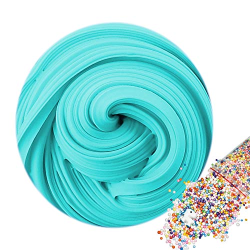 2019 Upgrade Version Fluffy Slime - Jumbo Fluffy Floam Slime Stress Relief Toys, Scented DIY Putty Sludge Toy for Kids and Adults, Super Soft and Non-Sticky (Ocean Blue)