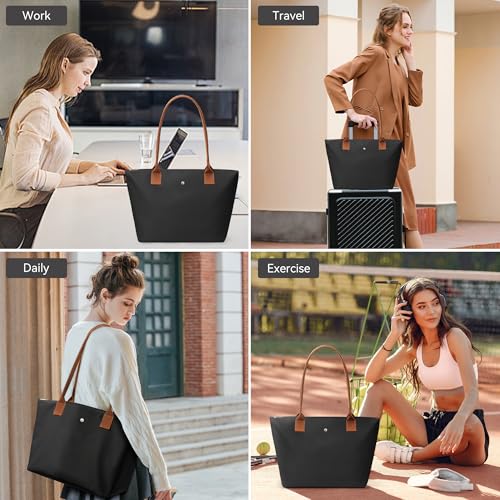 Bolso Tote para mujer de nylon con asa y cremallera miniatura 7