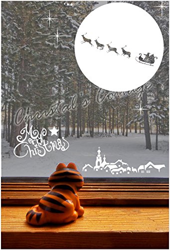 Sticker Noël fenêtre violet Père Noël pour décoration vitre intérieure