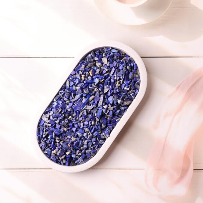 Image of Healing Crystal Chips for Vastu Natural Lapis Lazuli Chips Stone 50 Gm Lapis Lazuli Crystal Stone Chips Dust Raw Rough Stone For Reiki Healing Meditation