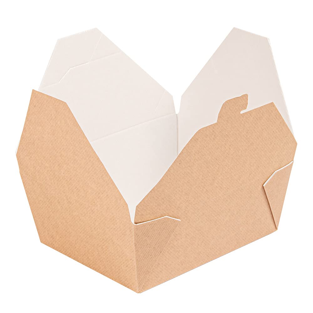 300 unità - Scatole americane microonde 'Thepack' 1350 ml 220 + 12Pp G/M2 15,2X12,1X6,5 cm naturale cartone ondulato Nano-Micro