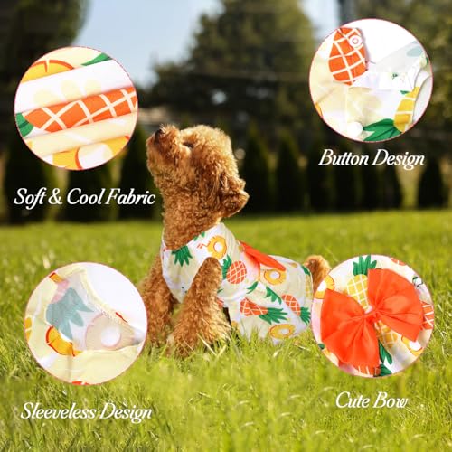 5 Pack Girl Dog Clothes Floral Summer Puppy Princess Bowknot Dog Dresses for Small Dogs Girl Clothes Cute Outfits for Boys Girls Pets Cats Dogs (Medium, Floral Summer) - Image 5