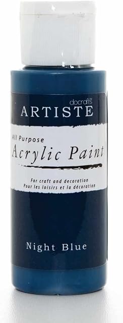 Artiste Acrylic Paint 59ml 2Oz Night Blue, Quick-Drying Professional Art, Craft and Hobby Artists Paint, Vibrant Colour, Water-Based Paints Cover All Surfaces with Ease, Ideal for Travel Artists