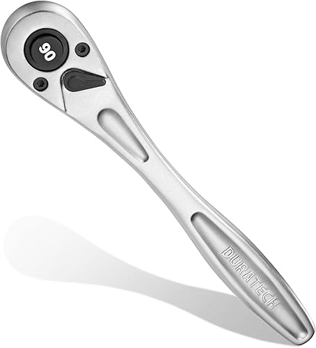 Miniatura 8 de DURATECH Mango de trinquete de 14, llave de enchufe de 90 dientes, llave de trinquete reversible, liberación rápida
