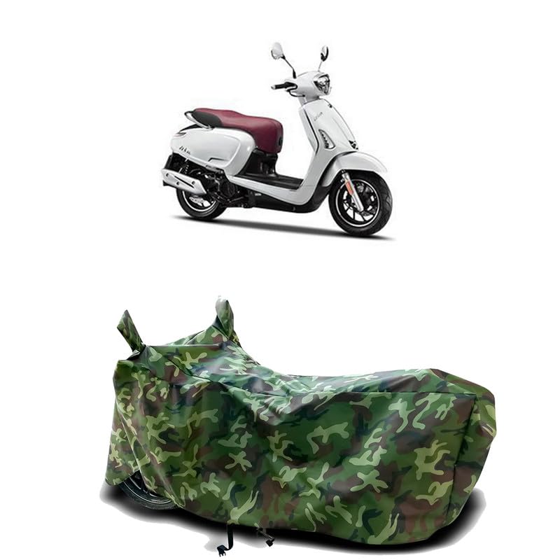 Image of DUFFEL-100% Heat Protection Two Wheeler Bike /Scooty Body Cover for 22Kymco Like200 Water Resistance /UV-Rays /Birds Dropping /Scratchproof /Dust Proof /Waterproof[Green Jungle Print]