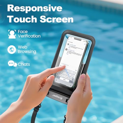 image for Rynapac Waterproof Phone Pouch - 8.5in Waterproof Phone Case with Lany