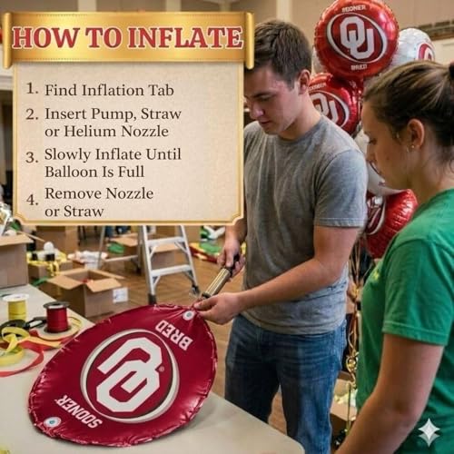 Image of Oklahoma Sooners Mylar Balloons-3 Pack-18 Inch Round Foil Style - Havercamp