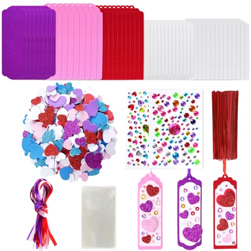 Yymobt 48 Set Valentines Bookmark Craft Kits DIY Blank Bookmarks