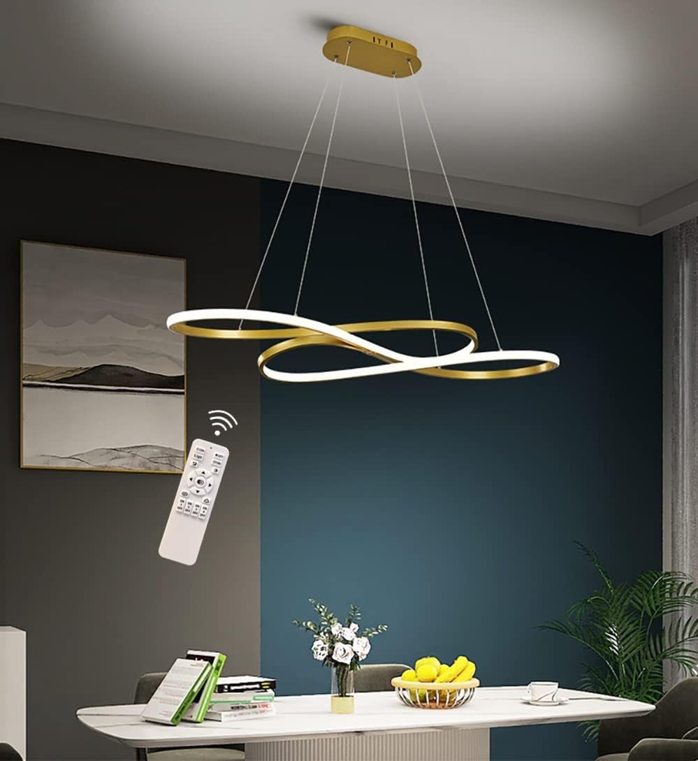 CSXSXAUO Modern Chandelier Dimmable LED Ceiling Pendant Light Fixture Restaurant Hanging Lamp with Remote Control,Height Adjustable Lights,Modern Creative Design Chandelier,for Kitc Star of