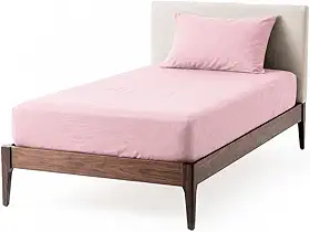 Decolab Jogo de Lençol Malha 100% Algodão Extra Macio - Roupa De Cama Antiácaro, Inclui Lençol Com Elástico (Forro) E Fronhas (Rosa, Solteiro Simples)
