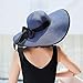 Women's Folable Floppy Hat,Wide Brim Sun Protection Straw Hat, Summer UV Protection Beach Cap(Navy Blue)
