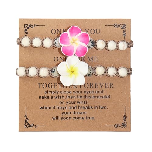 Image of Caiyao 2pcs Lovely Hawaiian Plumeria Rubra Anklet Bracelet Tropical Flower Bohemia Luau Beach Party Accessories for Women